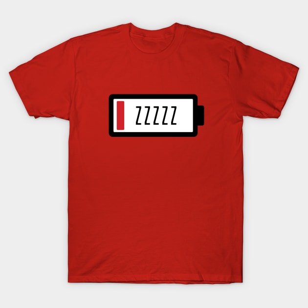 Low Battery ZZZZZ T-Shirt by korykennedyteesign